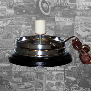 Gas Pump Globe Chrome/Black PC Lighted Base